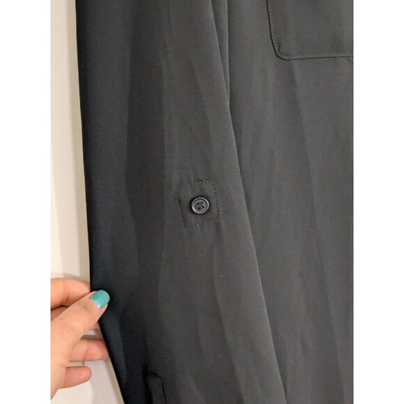 Chico's Black Sheer Button Down Blouse w/Beads  Long Sleeves Size 0 - Picture 5 of 8